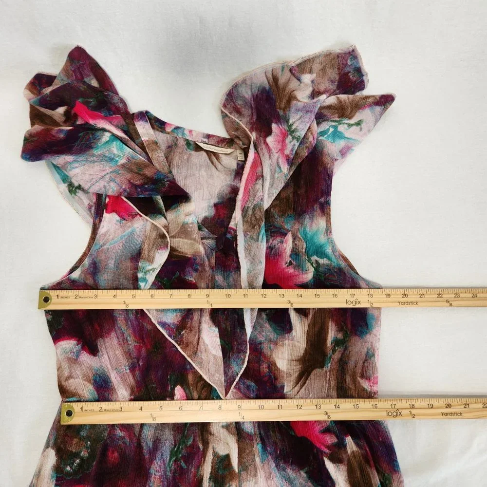 Tall Medium SOFT SURROUNDINGS Italian Dreams Tiered Dark Floral Maxi Dress. - Picture 15 of 16